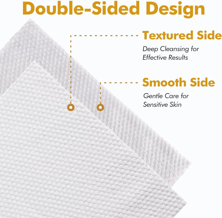 Socrates Premium Disposable Face Towels – 100% Cotton, 100GSM – Ultra Thick & Soft, Dual-Sided Textured & Smooth | facial towel, Makeup Removal, Baby Wipes – Dry & Wet Clean-120Counts