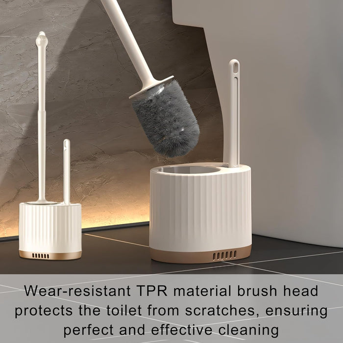 Onein Silicone Toilet Brush and Holder Set – Flexible TPR Bristles, Quick-Drying Bathroom Cleaner with Ventilated Drip-Free Base, Wall-Mounted or Freestanding Design, Peppermint