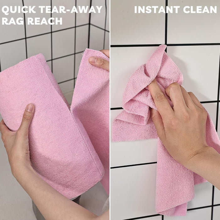 Socrates Microfiber Cleaning Cloth Roll – 50 Tear-Away, Ultra-Absorbent, Reusable, Washable, Quick-Dry Towels.