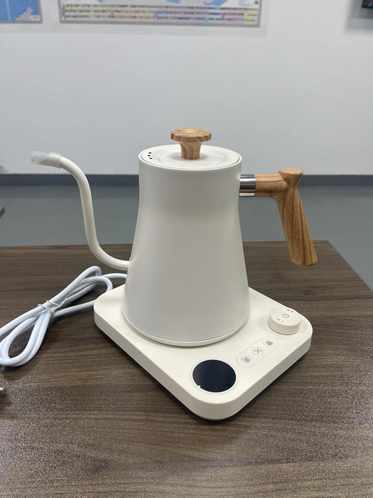 Electric Gooseneck Kettle with Temperature Control, 0.9L Stainless Steel Electric Kettle for Coffee and Tea, pour over Rapid Heating Quick Boiling
