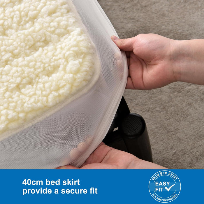 RHEIN HOME Fleece Top Multizone Electric Blanket Queen Size | Dual Control Fitted Heated Underblanket with Timer | Electric Fleece Top Bed Warmer with Gift Bag(203×152cm)