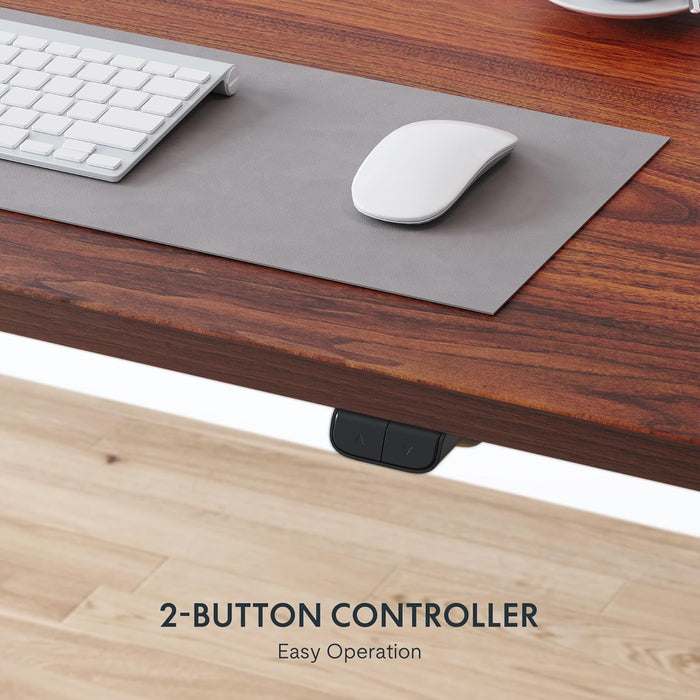 FLEXISPOT E1EW Electric Standing Desk Whole Piece 55 x 28 Inch Desktop Adjustable Height Desk Home Office Computer Workstation Sit Stand up Desk (White Frame + 55" Maple Top, 2 Packages)