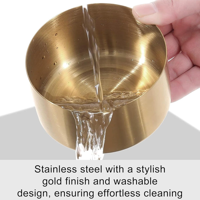 ONEIN Stainless Steel Windproof Ashtray with Removable Lid – Deep Smokeless Ash Tray for Indoor & Outdoor Use – Easy to Clean, Durable, Modern Design for Cigarettes & Cigars (Gold)