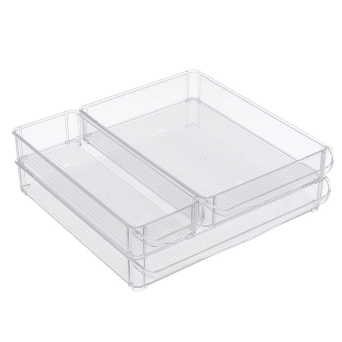 Boxsweden Crystal Storage Tray Set 3Pc 30X30X10Cm