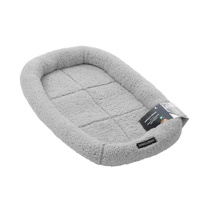 Paws & Claws SLIMLINE CRATE BED SMALL 75X45X8CM GREY SHERPA