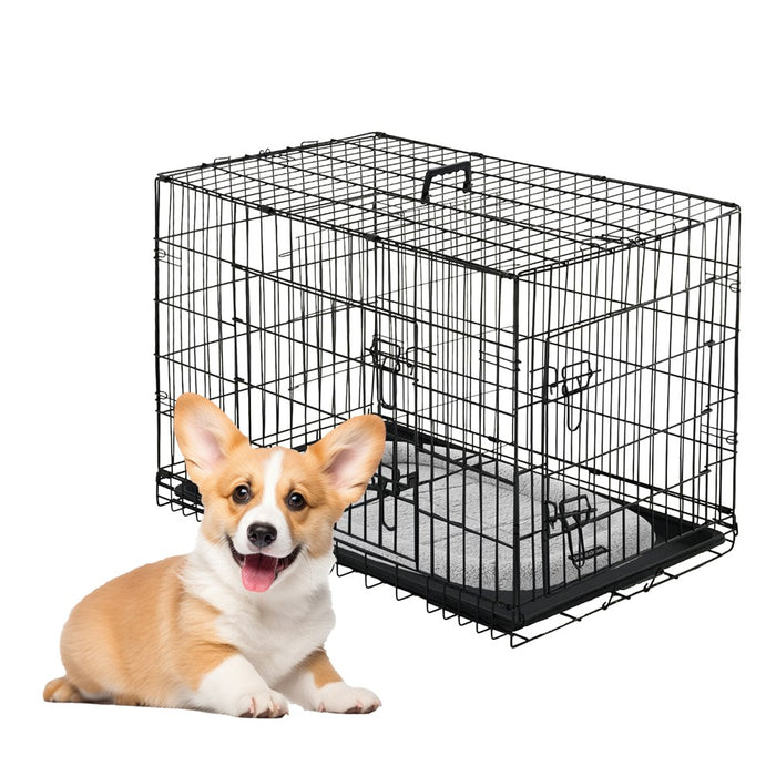 Paws & Claws SLIMLINE CRATE BED SMALL 75X45X8CM GREY SHERPA