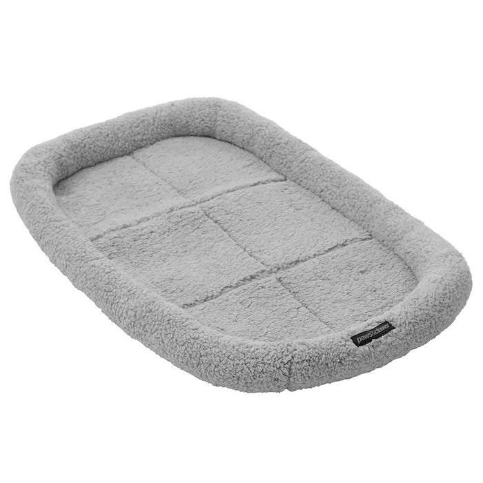 Paws & Claws SLIMLINE CRATE BED MEDIUM 90X57X8CM GREY SHERPA
