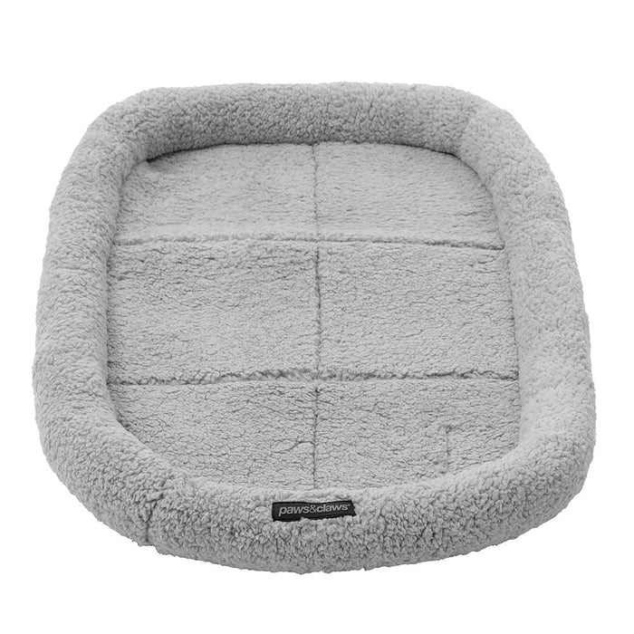 Paws & Claws SLIMLINE CRATE BED MEDIUM 90X57X8CM GREY SHERPA