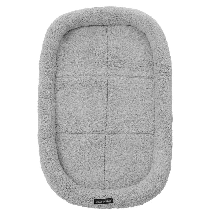 Paws & Claws SLIMLINE CRATE BED MEDIUM 90X57X8CM GREY SHERPA