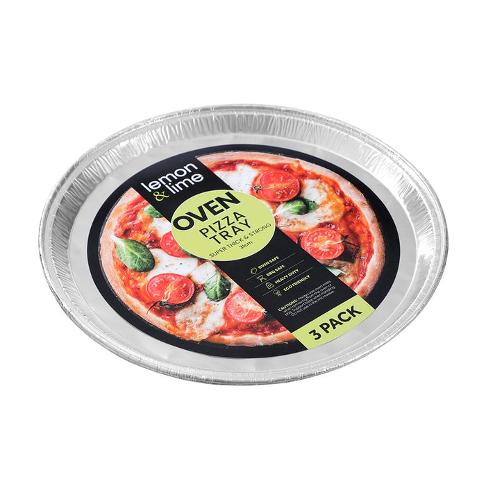 Lemon & Lime FOIL PIZZA TRAY 3PK 31CM SHELF READY PDQ