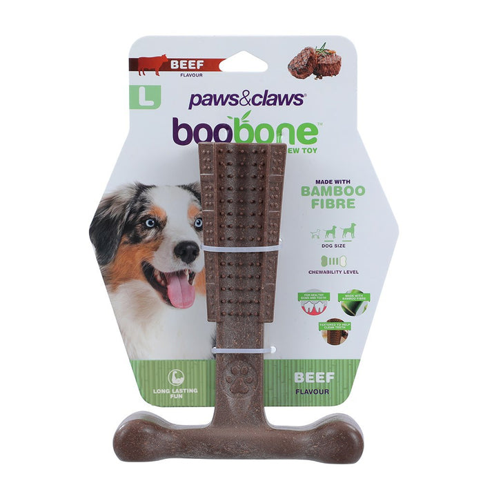 Paws & Claws BOOBONE T-BONE LARGE 18.5X14.5X6CM 2 ASSTD CHICKEN & BEEF