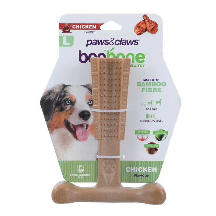 Paws & Claws BOOBONE T-BONE LARGE 18.5X14.5X6CM 2 ASSTD CHICKEN & BEEF