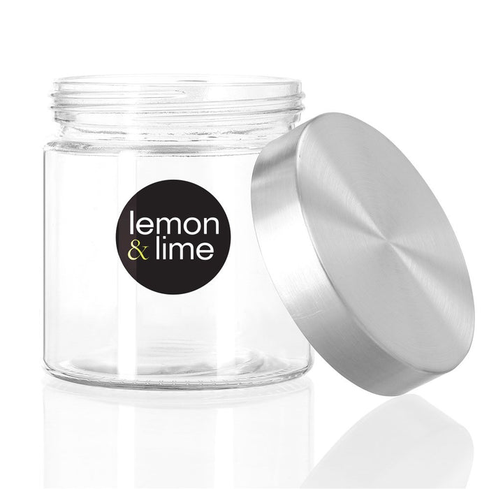 Lemon & Lime ALTO GLASS JAR S/STEEL LID 830ML 12X11CM