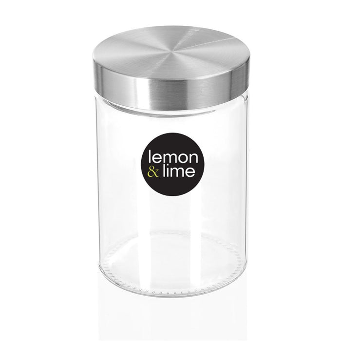 Lemon & Lime ALTO GLASS JAR S/STEEL LID 1.25L 17X11CM
