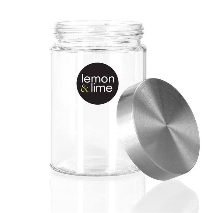 Lemon & Lime ALTO GLASS JAR S/STEEL LID 1.25L 17X11CM