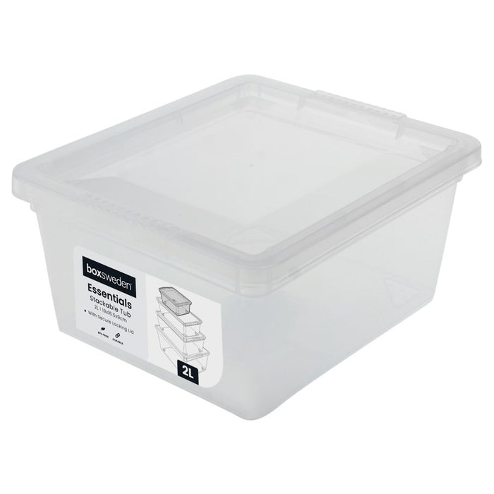 Boxsweden Essentials Stackable Tub 2L 19X16.5X9Cm Clear