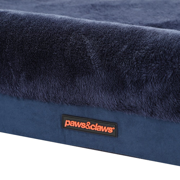 Paws & Claws WINSTON ORTHOPEDIC FOAM WALLED BED LGE 103X76X17CM NAVY