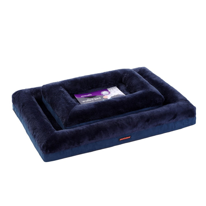 Paws & Claws WINSTON ORTHOPEDIC FOAM WALLED BED LGE 103X76X17CM NAVY