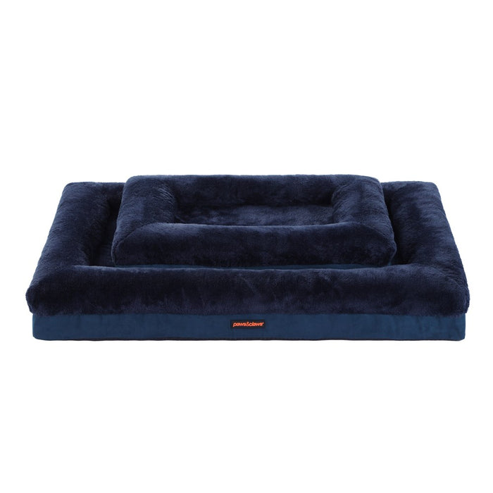 Paws & Claws WINSTON ORTHOPEDIC FOAM WALLED BED LGE 103X76X17CM NAVY