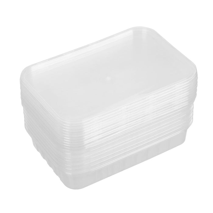 Lemon & Lime PREMIUM REUSABLE CONTAINERS 10PK 500ML CLEAR BODY & CLEAR LID