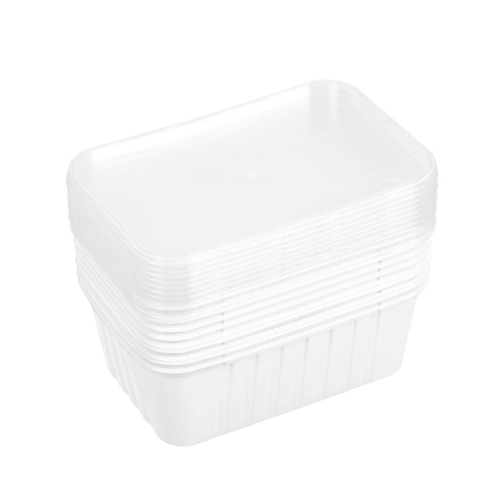 Lemon & Lime PREMIUM REUSABLE CONTAINERS 10PK 1L CLEAR BODY & CLEAR LID