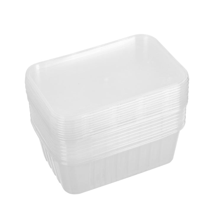 Lemon & Lime PREMIUM REUSABLE CONTAINERS 10PK 1L CLEAR BODY & CLEAR LID