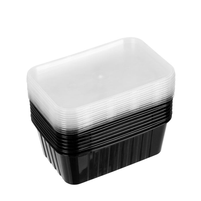 Lemon & Lime PREMIUM REUSABLE CONTAINERS 10PK 1L CLEAR BODY & CLEAR LID