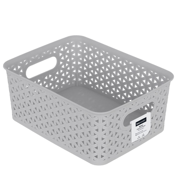 Boxsweden Wicker Design Organiser Basket 24.5X18.5X10Cm
