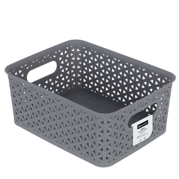 Boxsweden Wicker Design Organiser Basket 24.5X18.5X10Cm