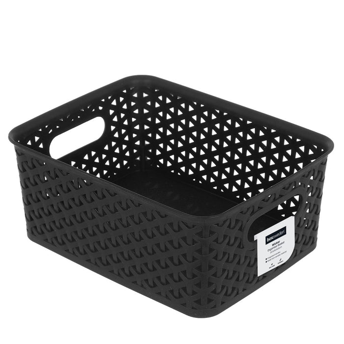 Boxsweden Wicker Design Organiser Basket 24.5X18.5X10Cm