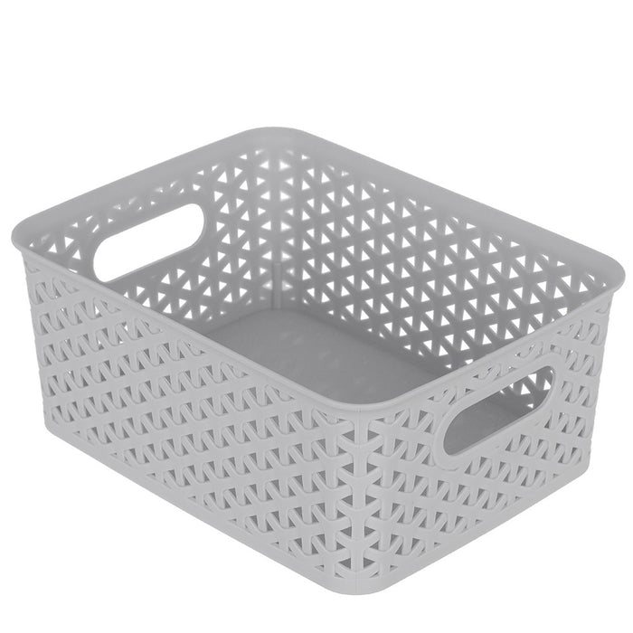 Boxsweden Wicker Design Organiser Basket 24.5X18.5X10Cm