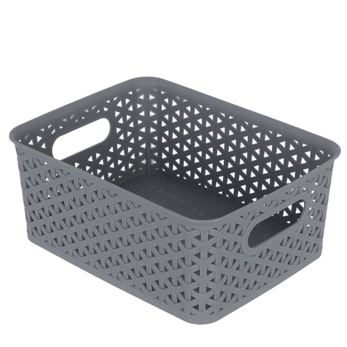 Boxsweden Wicker Design Organiser Basket 24.5X18.5X10Cm