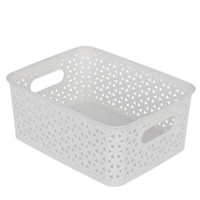 Boxsweden Wicker Design Organiser Basket 24.5X18.5X10Cm