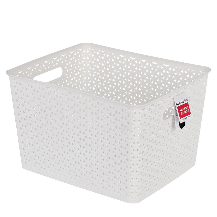 Boxsweden Wicker Design Organiser Basket 35.5X29X22Cm