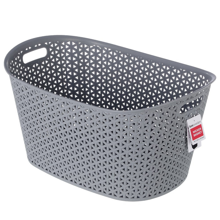 Boxsweden Wicker Oval Laundry Basket 25L 50X33.5X25.5Cm