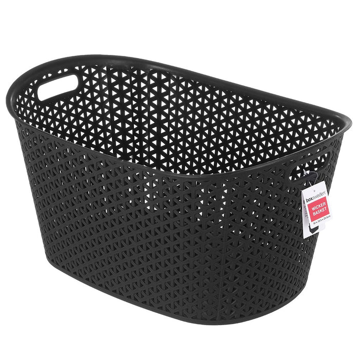 Boxsweden Wicker Oval Laundry Basket 25L 50X33.5X25.5Cm