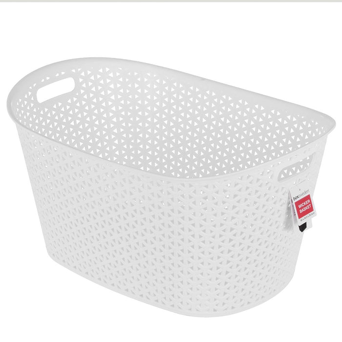 Boxsweden Wicker Oval Laundry Basket 25L 50X33.5X25.5Cm