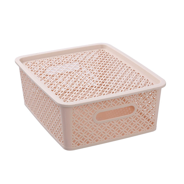 Boxsweden Medallion Basket With Lid 14.5L 36.5X30X13.5Cm