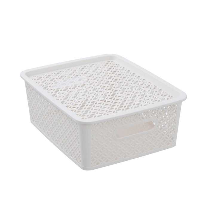 Boxsweden Medallion Basket With Lid 14.5L 36.5X30X13.5Cm