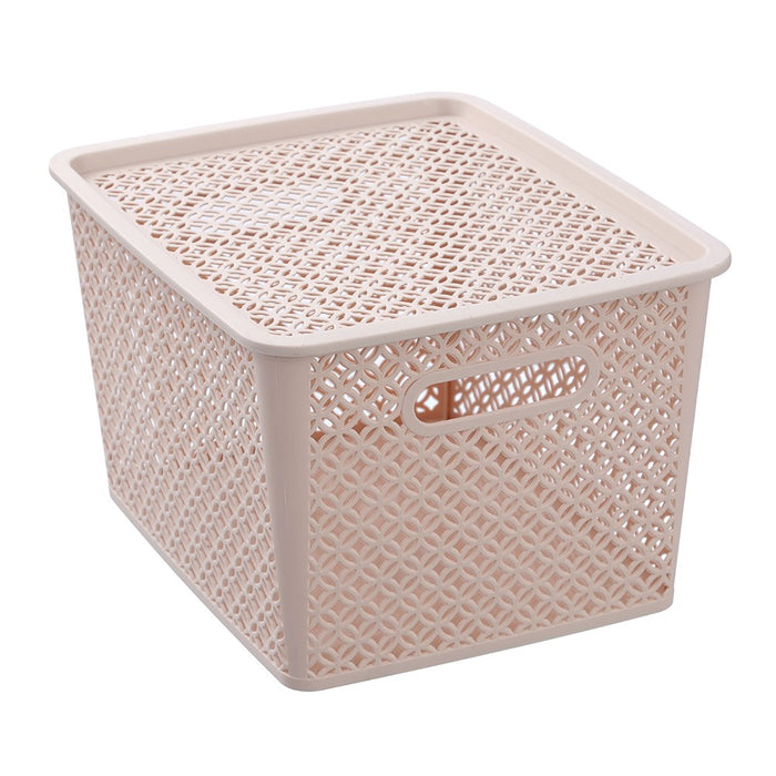 Boxsweden Medallion Basket With Lid 19L 36.5X30X22Cm
