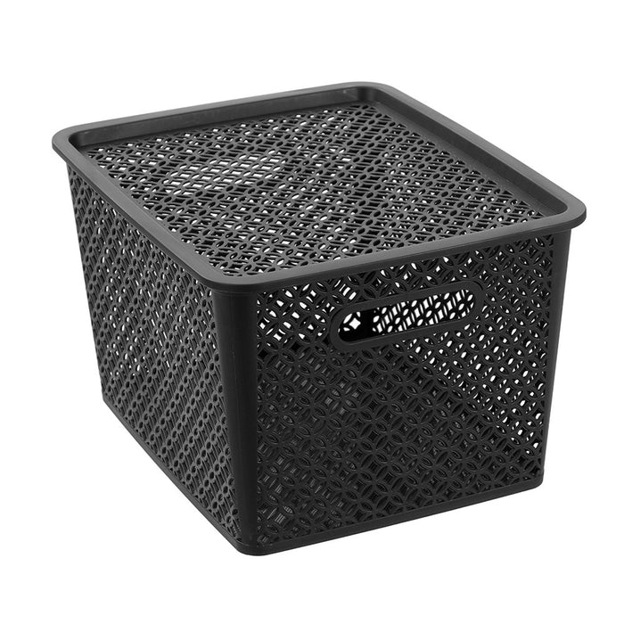 Boxsweden Medallion Basket With Lid 19L 36.5X30X22Cm