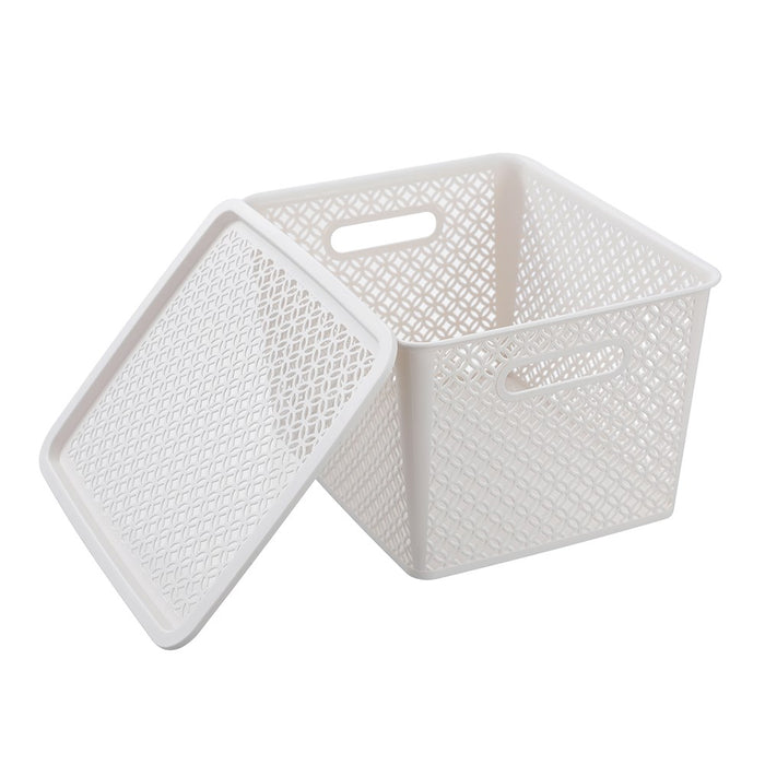 Boxsweden Medallion Basket With Lid 19L 36.5X30X22Cm