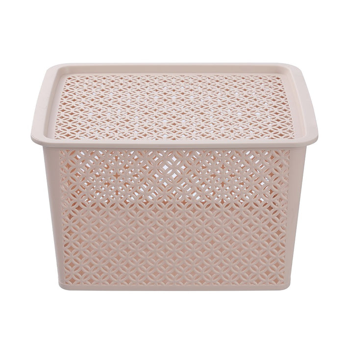Boxsweden Medallion Basket With Lid 19L 36.5X30X22Cm