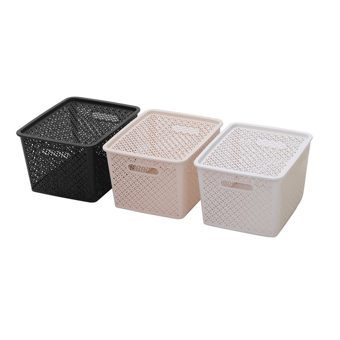 Boxsweden Medallion Basket With Lid 19L 36.5X30X22Cm