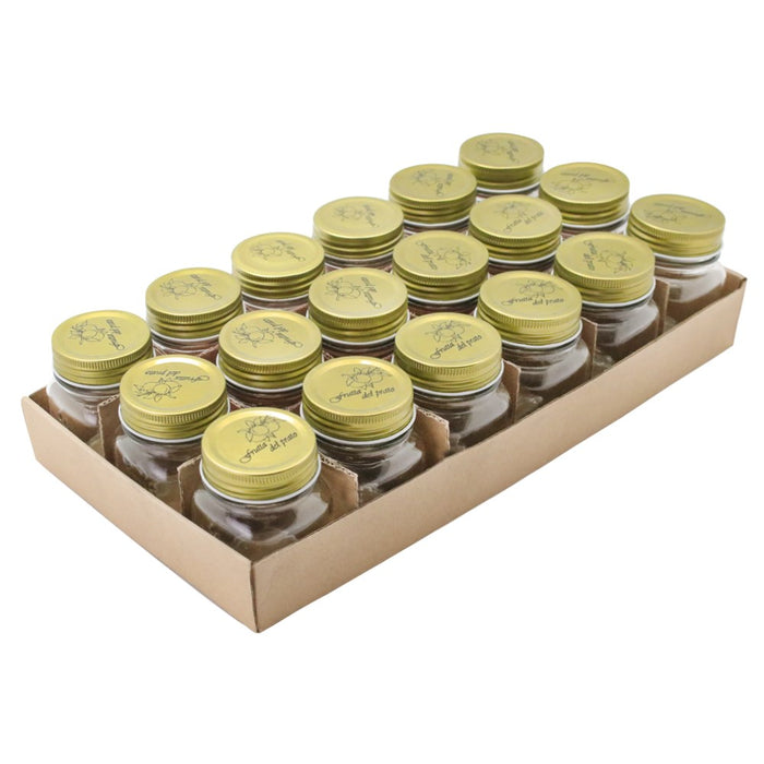 Lemon & Lime ROMA GLASS CONSERVE JARS 18PK TRAY 200ML GOLD LIDS 6X6X8CM