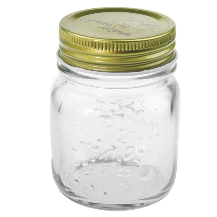 Lemon & Lime ROMA GLASS CONSERVE JARS 18PK TRAY 200ML GOLD LIDS 6X6X8CM