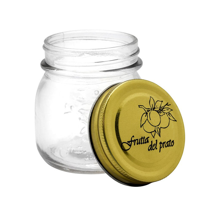 Lemon & Lime ROMA GLASS CONSERVE JARS 12PK TRAY 300ML GOLD LIDS 8.5X8.5X9CM