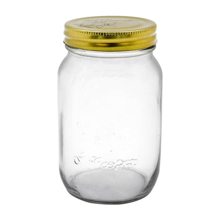 Lemon & Lime ROMA GLASS CONSERVE JARS 8PK TRAY 550ML GOLD LIDS 8.5X8.5X13CM