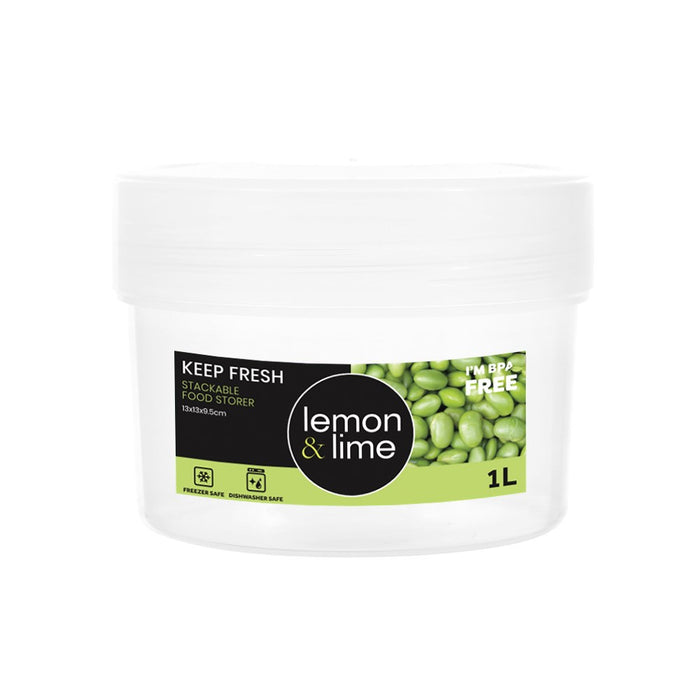 Lemon & Lime KEEP FRESH STACKABLE FOOD STORER 1L 13X13X9.5CM