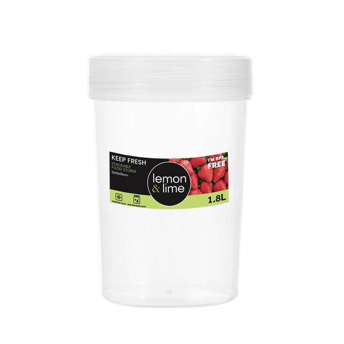 Lemon & Lime KEEP FRESH STACKABLE FOOD STORER 1.8L 13X13X19CM